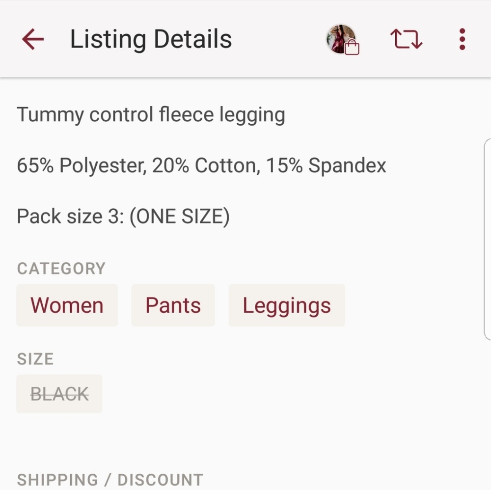 π₯5/25$ LAST 1 TUMMY CONTROL LEGGINGS - Picture 4 of 5